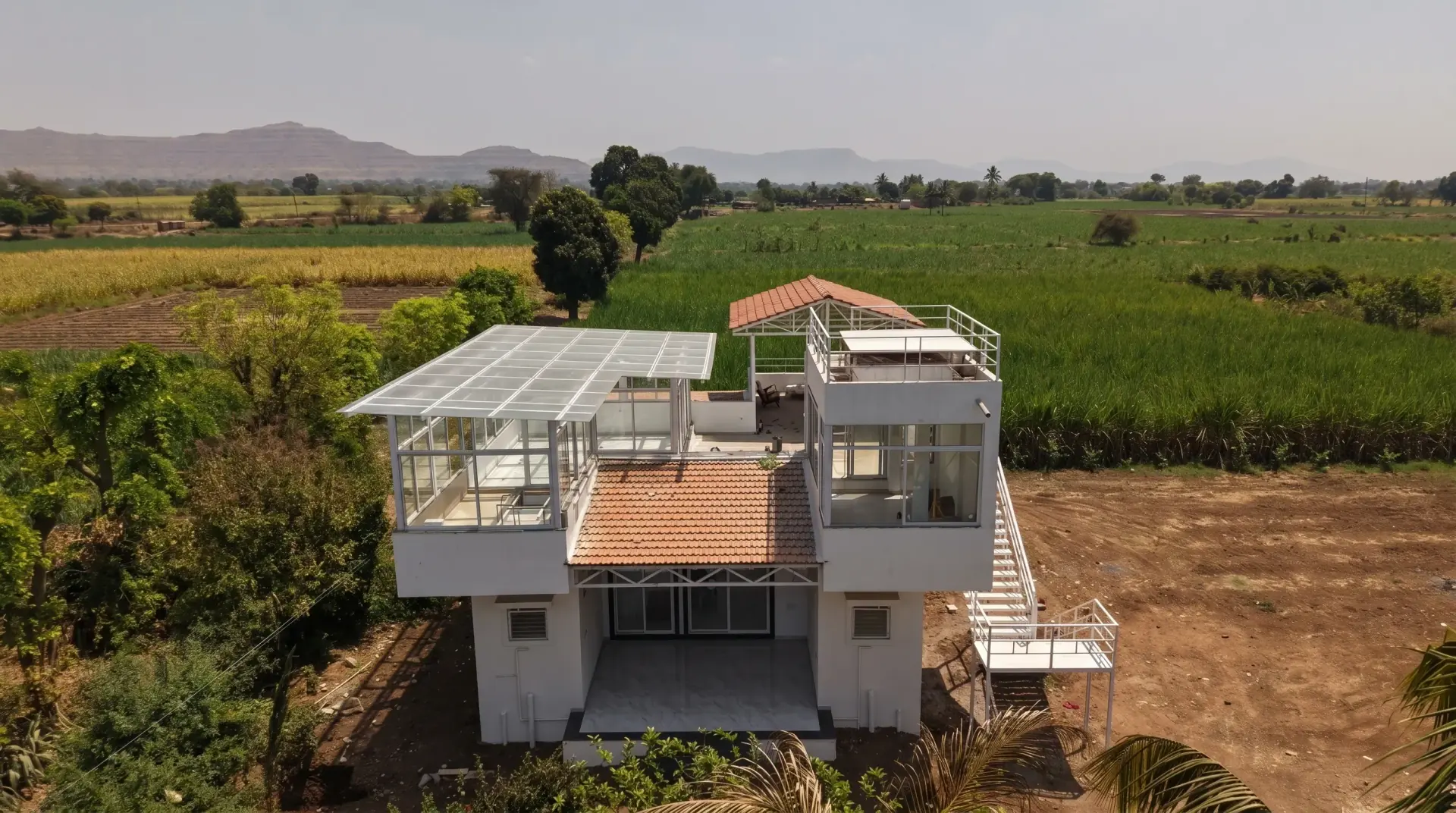 AramZone Villa exterior with scenic Sahyadri views in Wai, Maharashtra