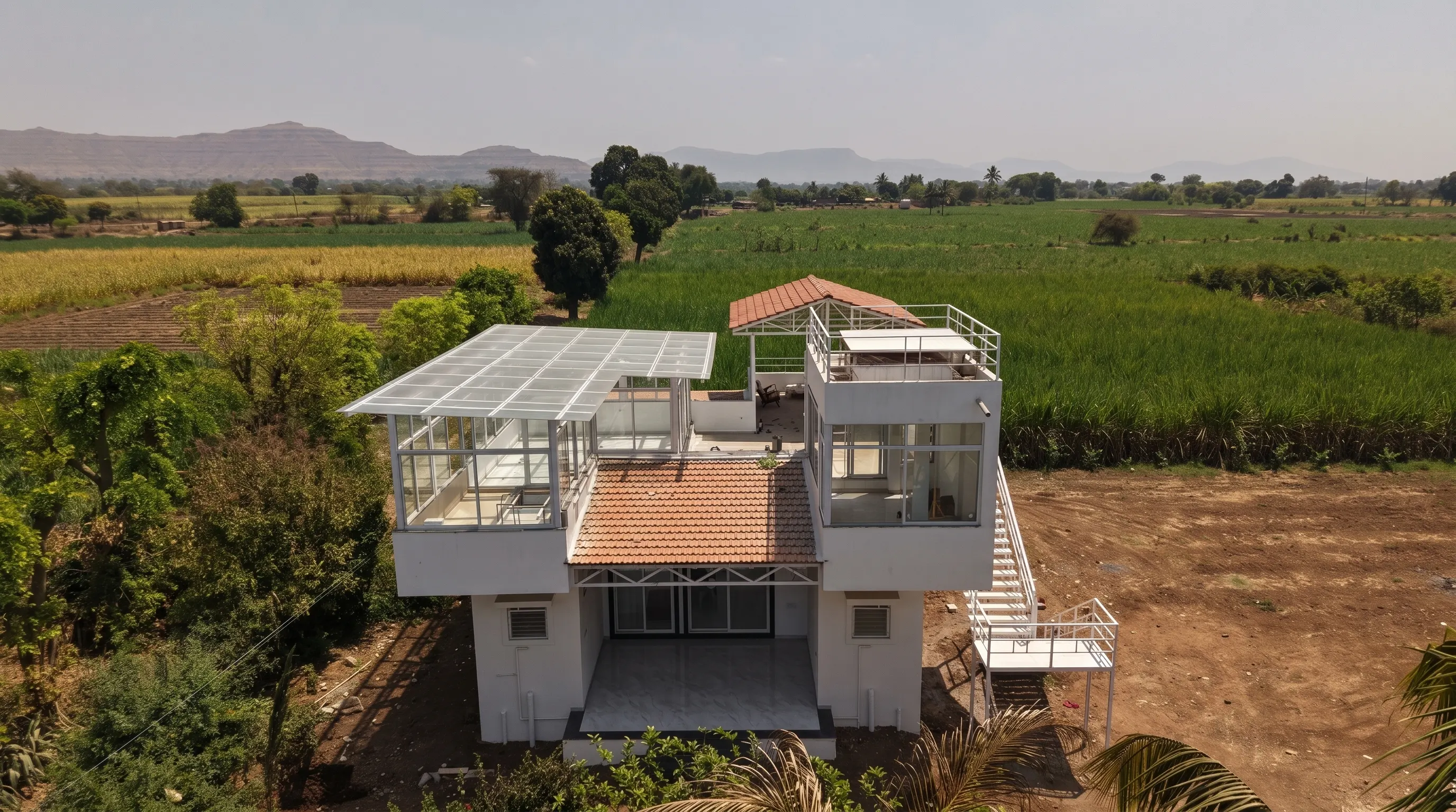 AramZone Villa exterior with scenic Sahyadri views in Wai, Maharashtra